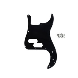 ROZILO 13 Hole P Bass Style Pickguard PB Scratch Plate Bass Pickguard for 4 String Precision Bass Modern Style Black 3Ply