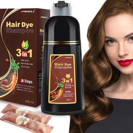 Meidu Hair Dye Shampoo Hair Dye Shampoo 3 in 1+100% Grey Coverage Chestnut Brown Herbal Ingredients