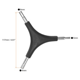 QUARKZMAN 2 Pieces Y-shaped 3-way wrench, 4 mm, 5 mm, 6 mm, Y-type Allen key, chrome-plated portable bicycle Allen key, torque wrench, black