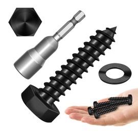 MYWISH (20Sets) 5/16" x 1-1/4" Hex Head Lag Bolts, Heavy Duty Lag Screws with Washers, 304 Stainless Steel Bolts 18-8, Lag Screws Wood Screws, Partial Thread Black Oxide, 5/16 Bolt
