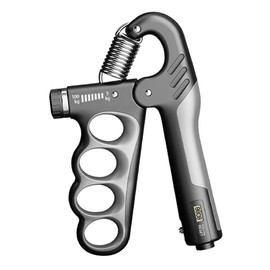 Haptufer Adjustable Hand Grip Strengthener Hand Grip Trainer +Counter Wrist Forearm Hand Exerciser for Muscle Building Gray 1 Piece