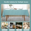 Laolitou Table Cloth Rectangle Linen Waterproof Textured Blue Tablecloth, Washable