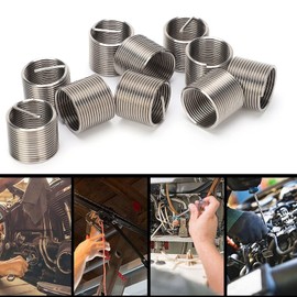10pcs SUS304 Stainless Steel Self Tapping Female Thread Inserts M18 x 1.5 x 1.5 D Type for Mechanical Equipment