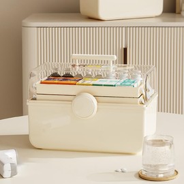 IVF IUI Fertility Medication Box (M) – Hatch & Hope Organizer for Fertility Meds, Injections & Supplements – 2-Tier Storage Container – Discreet, Moisture-Proof Case (Cream)- Canadian Business