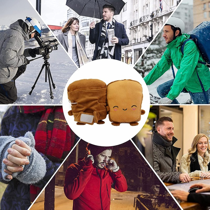 1 Pair USB Heated Gloves Winter Hand Warmers, Cute Soft
