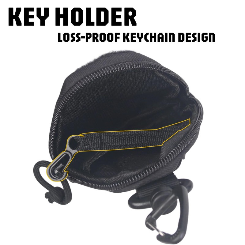 XTACER Tactical Keychain Pouch, Mini Molle Pouch Wallet, Coin Wallet