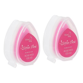 PATIKIL Craft Ink Pads for Stamps, Pack of 2 Washable Fingerprint Ink Stamp Pads, Colour DIY Rainbow for Rubber Stamps, Paper, Scrapbooking, Fabric, Wood, Rose Red