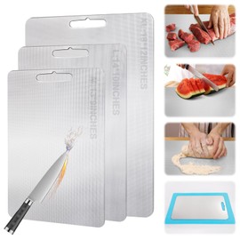 Titanium Cutting Board for Kitchen Stainless Steel Cutting Board Metal Yamato Cutting Boards for Kitchen Dishwasher Safe Charcuterie Boards Charcuterie Board Charcuterie Cheese Pasta Board (X-Large)