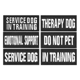 Sarini 6PCS Service Dog Vest Harness Removable Embroidered Dog Patches Do Not Pet Emotional Therapy Training Working Dog Vest Patches