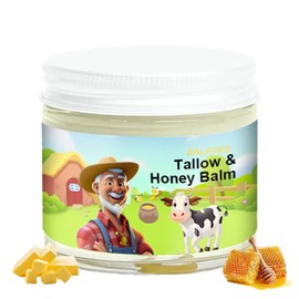 Rindertalg und Honigbalsam, Tallow & Honey Balm, Talg Gesichtsfeuchtigkeitscreme, Bio Gras gefütterter Rindertalg und Honigbalsam Kein Chemie,tief feuchtigkeitsspendend für Gesicht &(60G)