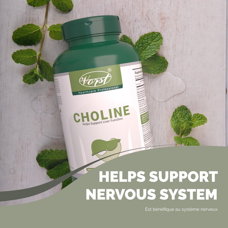 VORST Choline Bitartrate 410mg Per Serving 180 Vegan Capsules |