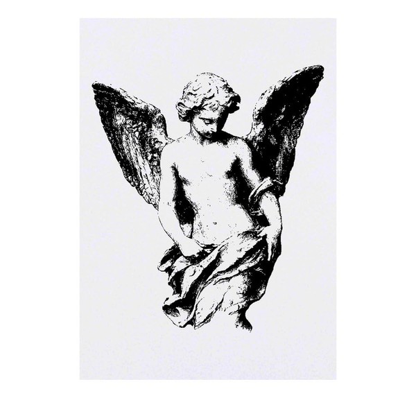 'Angel Statue' Temporary Tattoo - Water Resistant, Skin-Safe, Non-Toxic Transfer