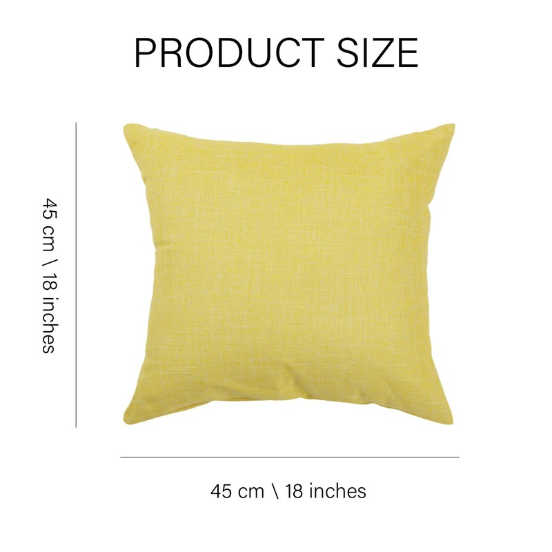 Betadistor Square Cotton Yellow Cushion Covers: Decorative 2 Set Throw