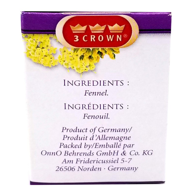 3 Crown Fennel Herbal Tea 20 Bags - Pack of
