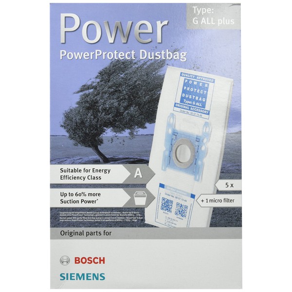 Bosch Genuine Original Type G All Type PowerProtect SMS Bags and Filter Kit
