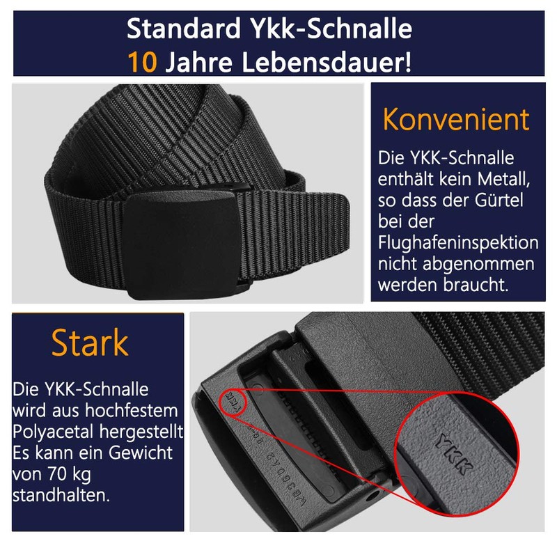 LionVII Belt for Men Women Military Nylon with Plastic Buckle