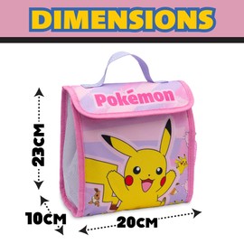 Pokémon Kids Lunch Bag Pikachu Girls Childrens Thermal Insulated School Nursery Lunchbag