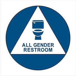 SignOptima ADA Compliant GENDER NEUTRAL Sign, 12" Geometric Door Sign (Blue)