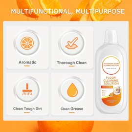 4 Packs Floor Cleaning Solution Compatible with Tineco iFloor & Floor One Cleaner Solution Orange Scented Deep Clean Residue & Streak Free for Multiple Hard Floors, for All Robotic Vacuum Mop Solution