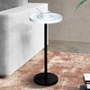 COVLON Pedestal Side Table, White Drink Table, Martini End Table