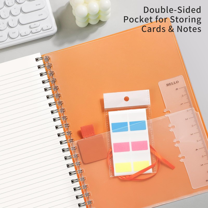 EMSHOI A5 Notebook Lined 300 Pages/150 Sheets, Wirebound Spiral Notepad,