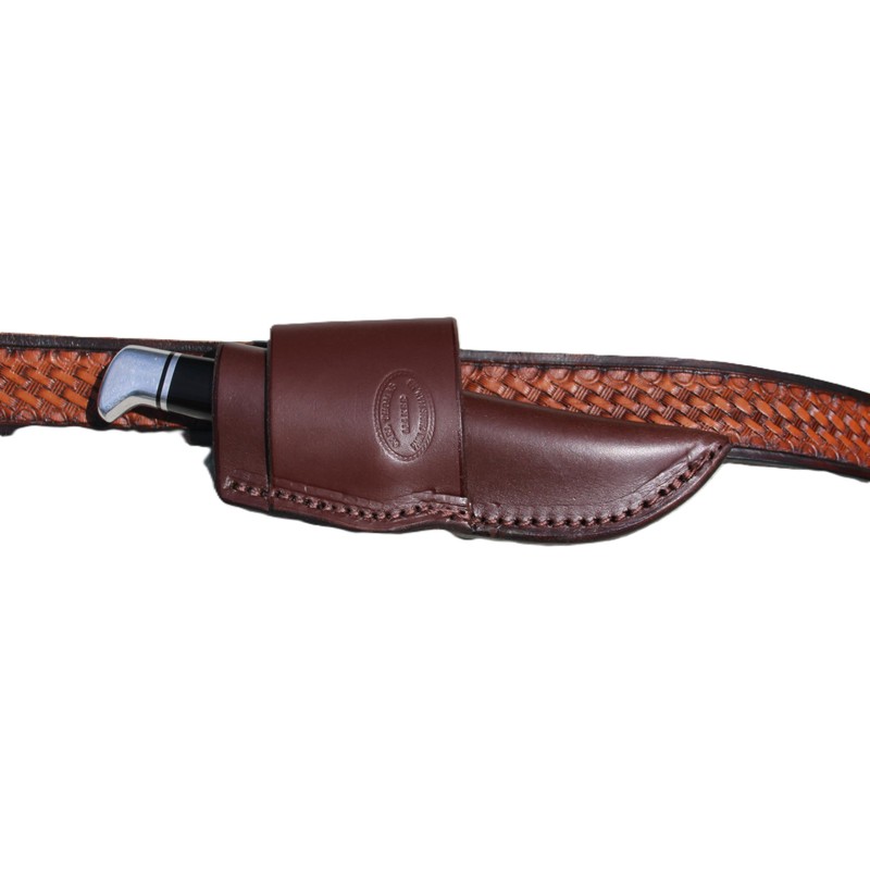 CARL THOMAS LEATHERS Cross draw. Hand Fixed Blade Knife Sheath,