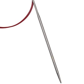 Coopay Circular Knitting Needles 4.0mm 100cm Long, Steel Circular Needles with Flexible Cable, Metal Fixed Circular Knitting Pins for Blanket Knitting Large Projects, For Arthritis Hands, Size US 6