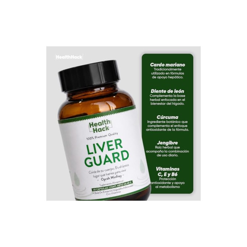 Health Hack - Liver Antioxidante con Cardo Mariano, Diente de