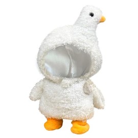 Clothes for 17cm Dolls, Cute Dinosaur Shark Bunny Outfit, Soft Accessories Set, Zip-Up Style (No Doll) White Swan