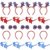 Aprince 16pcs 4th of July Headbands and Star Glasses,Red White