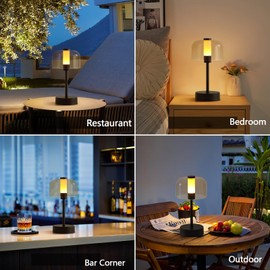 AIHYING 2-Pack Black Night Light,Cordless Small Touch 4000mAh Dimmable Battery Operated Portable Led Night Lamp for Bedroom Bedside Mood Lighting Coffee Shop Restaurant Home Decor Corner