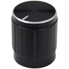 6mm Splined Hole Black Aluminium Amplifier/HiFi Control Knob Pack of