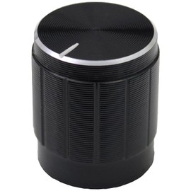6mm Splined Hole Black Aluminium Amplifier/HiFi Control Knob Pack of 5 (15mm)