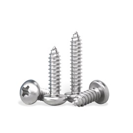 #4 x 1-1/2" (100 Pack) Pan Head Phillips Screws Sheet Metal Self-Tapping Screws, 304 Stainless Steel Screw