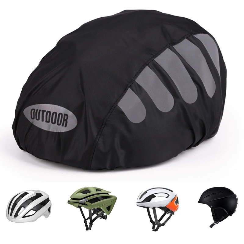 2Pcs Bright Reflective Helmet Cover High Visibility Helmet Rain Cap