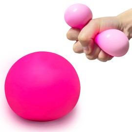 Squishy Dough Stress Ball for Kids (1 Pack) Squish Fidget Toys for Adults, Stretchy and Squeeze, Squishy Pink Stress Relief Balls, Ideal for Teens Anxiety, Autism, ADHD, Special Needs