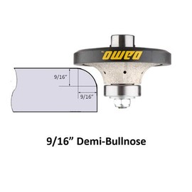 DAMO 9/16 inch Demi Bullnose Half Bullnose Roundover Diamond Hand Profiler Router Bit Profile Wheel with 5/8-11 Thread for Granite Concrete Marble Countertop Edge