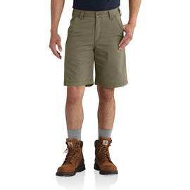 Carhartt Men's Big & Tall Rugged Flex Relaxed Fit Canvas Work Short, Burnt Olive