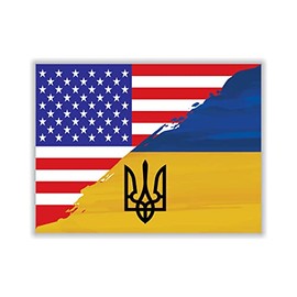 I Stand with Ukraine Car Magnet - We Stand with Ukraine Vehicle Magnet - Support Ukraine Sticker - Ukrainian Flag Vehicle Magnet, VP358-6" x 4.5"
