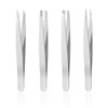 4 Stück Pinzette Set Edelstahl, Augenbrauen zupfen, Augenbrauenpinzette Set Schere