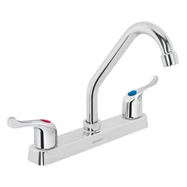 Foset Basic FP-317P, Mezcladora plástica para fregadero 8" cuello corto manerales de palanca