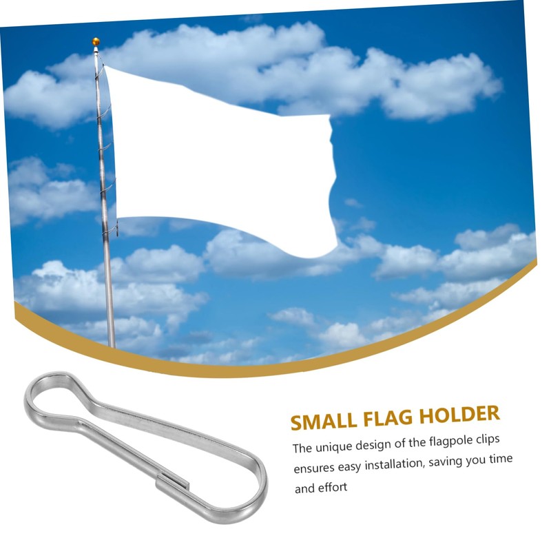 ORFOFE Stainless Steel Flagpole Clips 30pcs Flagpole Snap Hooks Boat