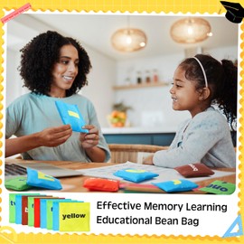 ShinyRelief 56 Pcs Educational Bean Bags for Toddlers with 20 Number Beanbags 10 Color Beanbags 26 Alphabet Bean Bags for Kids Learning Color Alphabet Number Sensory Tossing Game Home Classroom