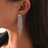 Silver Rhinestone Earring for Women Long Cubic Zirconia Chandelier Earrings
