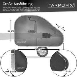 Tarpofix® Deichselabdeckung Wohnwagen | Anhänger Deichselhaube mit Doppel-Klickverschluss | Anhängerkupplung Abdeckung Wasserdicht | Universal Abdeckung Anhängerdeichsel | Deichselschutzhaube PKW