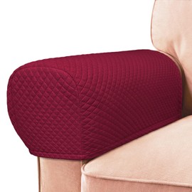 Roytub Stretch Couch Arm Covers - Breathable, Scratch-Resistant, Keeps Home Clean - Sofa & Chair Arm Covers (Large, Burgundy, 2PCS)