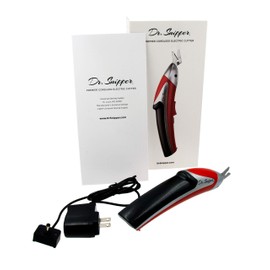 Dr. Snipper Cordless Electric Scissors, 8.4V lithium-powered cutter for fabric, paper, cardboard and blister packs. (Vibrant Red)