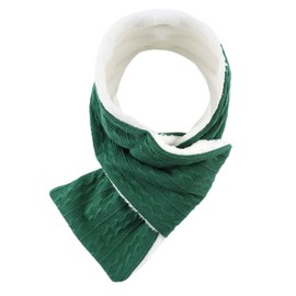 OMUKY Unisex Winter Knit Warm Scarves Thick Fleece Scarf Cold Weather Soft Neck Warmer for Women Men(Adult Green)