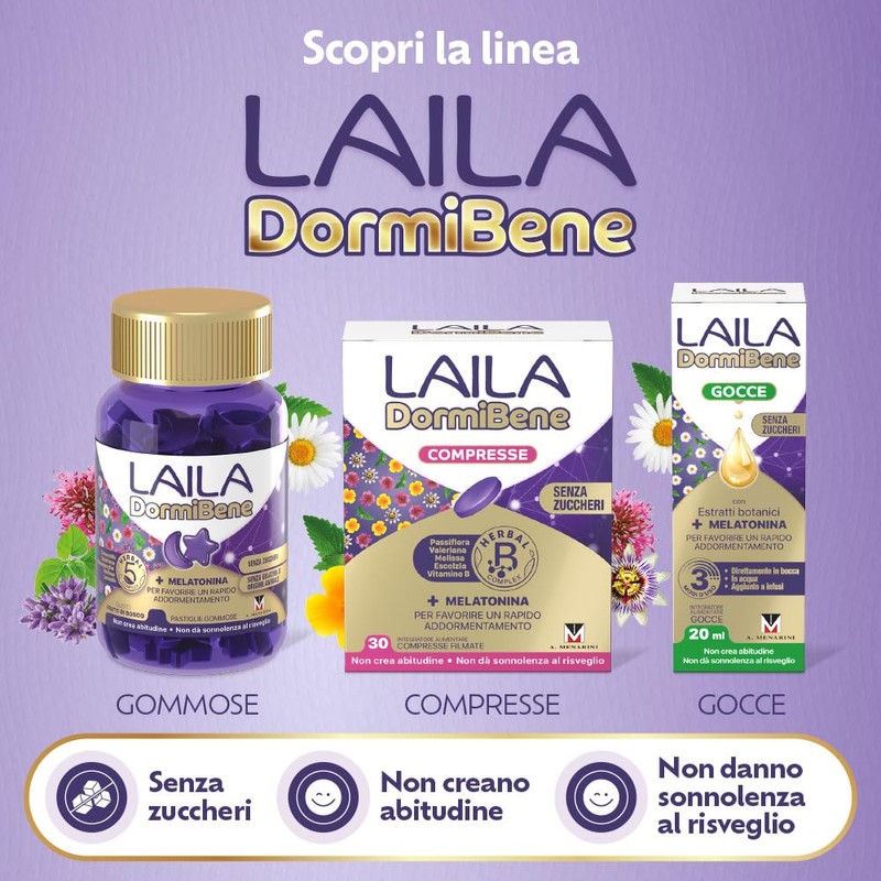 Laila DormiBene Integratore alimentare per il sonno a base di