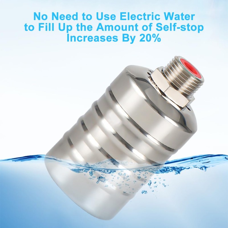 Pack of 2 Float Valves 1/2 Inch, Stainless Steel Floating